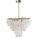 Goccia Six Light Pendant Antiqued Bright Silver Leaf-Mid. Chandeliers-Uttermost-Lighting Design Store