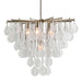 Goccia Six Light Pendant Antiqued Bright Silver Leaf-Mid. Chandeliers-Uttermost-Lighting Design Store