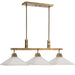 Brookdale Three Light Linear Chandelier Aged Brass-Linear/Island-Uttermost-Lighting Design Store