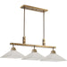 Brookdale Three Light Linear Chandelier Aged Brass-Linear/Island-Uttermost-Lighting Design Store