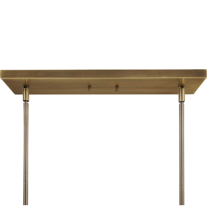 Brookdale Three Light Linear Chandelier Aged Brass-Linear/Island-Uttermost-Lighting Design Store