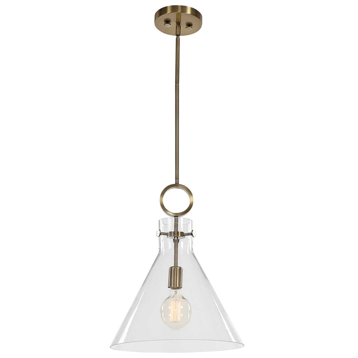 Imbuto One Light Pendant Aged Brass-Pendants-Uttermost-Lighting Design Store