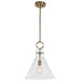 Imbuto One Light Pendant Aged Brass-Pendants-Uttermost-Lighting Design Store