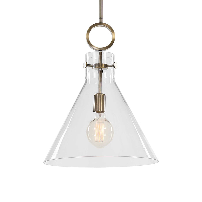 Imbuto One Light Pendant Aged Brass-Pendants-Uttermost-Lighting Design Store