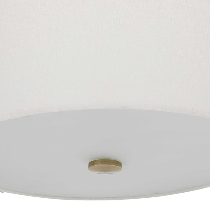 Colfax Three Light Semi Flush Mount Antique Brass-Semi-Flush Mts.-Uttermost-Lighting Design Store