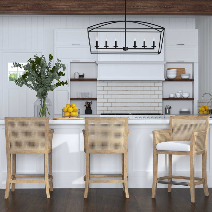 Clayton Six Light Linear Chandelier Deep Weathered Bronze-Linear/Island-Uttermost-Lighting Design Store