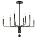 Ebony Eight Light Chandelier Matte Black With White Marble-Mid. Chandeliers-Uttermost-Lighting Design Store