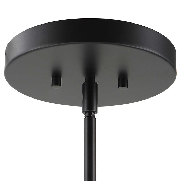 Ebony Eight Light Chandelier Matte Black With White Marble-Mid. Chandeliers-Uttermost-Lighting Design Store