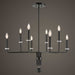 Ebony Eight Light Chandelier Matte Black With White Marble-Mid. Chandeliers-Uttermost-Lighting Design Store