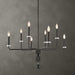 Ebony Eight Light Chandelier Matte Black With White Marble-Mid. Chandeliers-Uttermost-Lighting Design Store