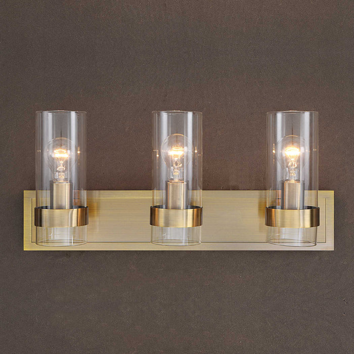 Cardiff Three Light Vanity Oxidized Antique Brass-Bathroom Fixtures-Uttermost-Lighting Design Store