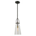 Saugus One Light Pendant Black With Antique Brass-Mini Pendants-Uttermost-Lighting Design Store