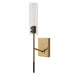 Telesto One Light Wall Sconce Textured Black With Antique Brass-Sconces-Uttermost-Lighting Design Store