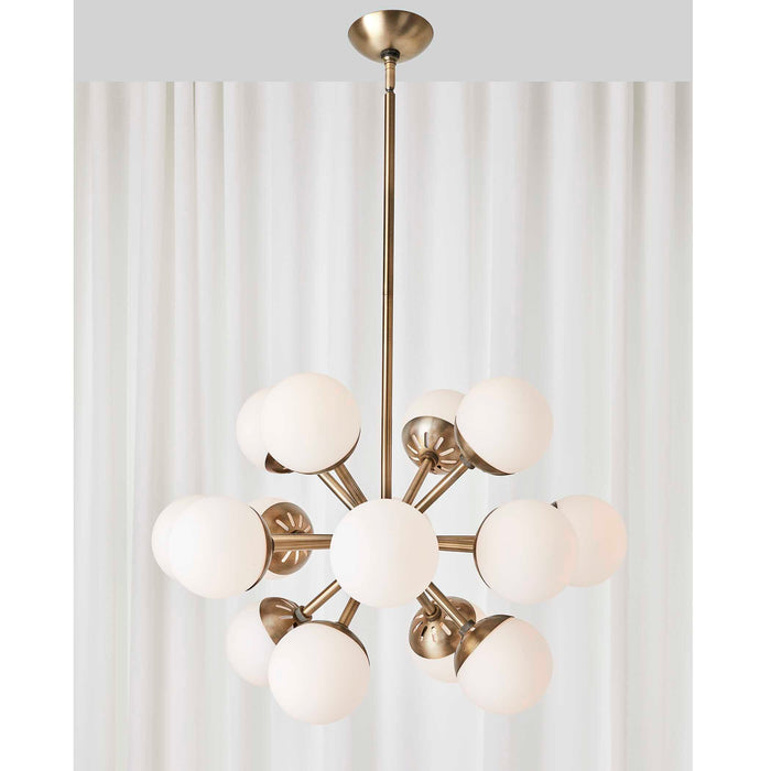 Droplet, 16 Light Chandelier Antique Brass-Mid. Chandeliers-Uttermost-Lighting Design Store