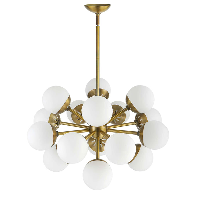 Droplet, 16 Light Chandelier Antique Brass-Mid. Chandeliers-Uttermost-Lighting Design Store