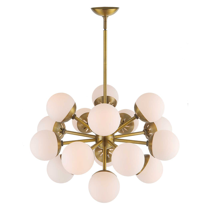 Droplet, 16 Light Chandelier Antique Brass-Mid. Chandeliers-Uttermost-Lighting Design Store