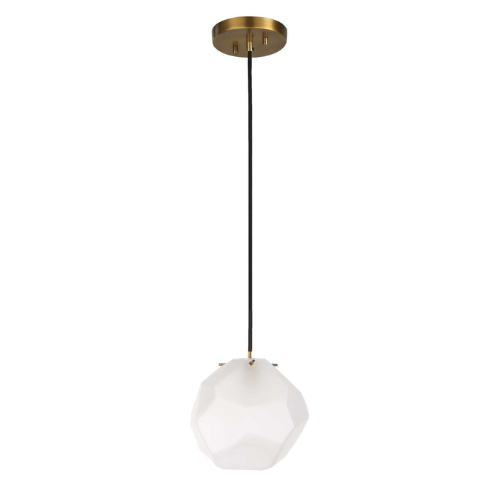 Geodesic One Light Mini Pendant Matte Antique Brass-Mini Pendants-Uttermost-Lighting Design Store