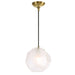 Geodesic One Light Mini Pendant Matte Antique Brass-Mini Pendants-Uttermost-Lighting Design Store