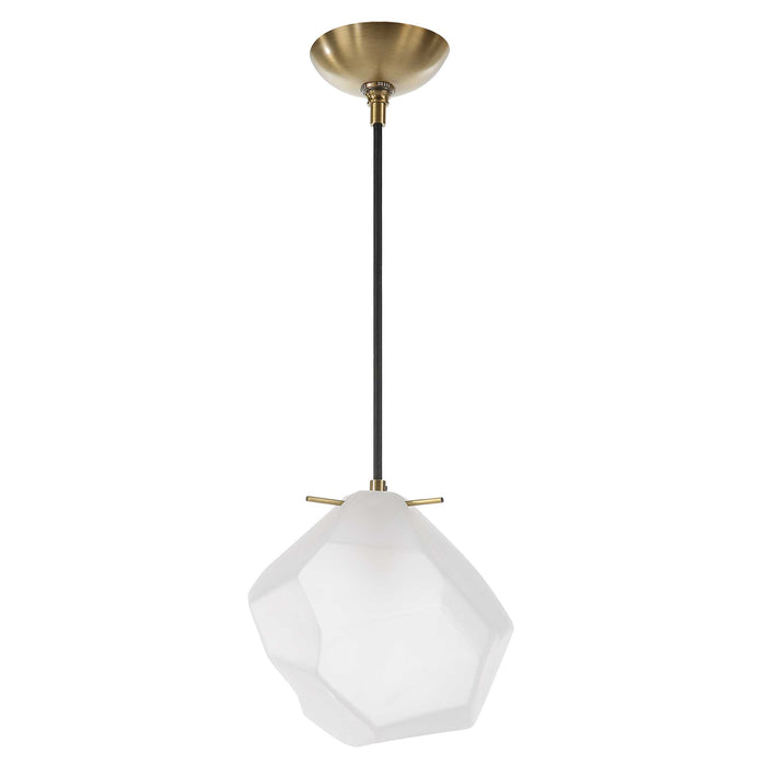 Geodesic One Light Mini Pendant Matte Antique Brass-Mini Pendants-Uttermost-Lighting Design Store