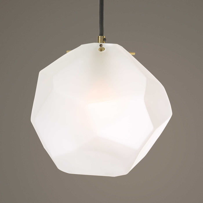 Geodesic One Light Mini Pendant Matte Antique Brass-Mini Pendants-Uttermost-Lighting Design Store
