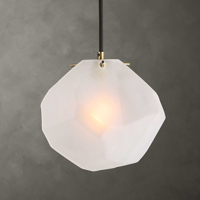 Geodesic One Light Mini Pendant Matte Antique Brass-Mini Pendants-Uttermost-Lighting Design Store