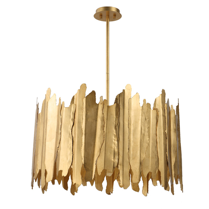 Golden Eight Light Pendant Gold Leaf-Mid. Chandeliers-Uttermost-Lighting Design Store