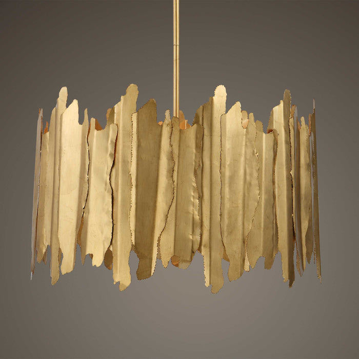 Golden Eight Light Pendant Gold Leaf-Mid. Chandeliers-Uttermost-Lighting Design Store