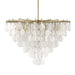 Goccia Eight Light Pendant Antique Bright Silver Leaf-Large Chandeliers-Uttermost-Lighting Design Store