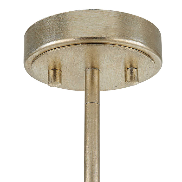 Goccia Eight Light Pendant Antique Bright Silver Leaf-Large Chandeliers-Uttermost-Lighting Design Store