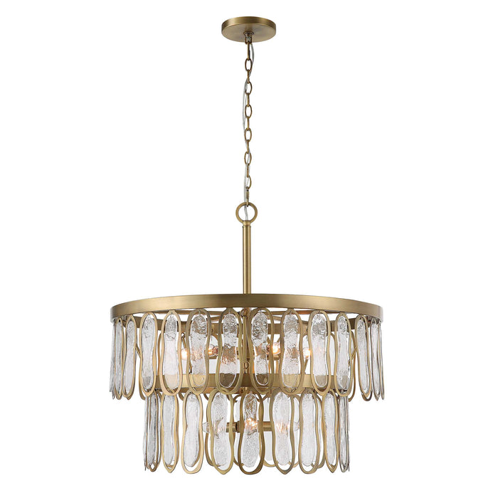 Aurelie Nine Light Pendant Antique Brass-Mid. Chandeliers-Uttermost-Lighting Design Store