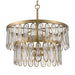 Aurelie Nine Light Pendant Antique Brass-Mid. Chandeliers-Uttermost-Lighting Design Store
