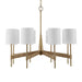 Lautoka Eight Light Chandelier Warm Brass With Rattan Wrap-Mid. Chandeliers-Uttermost-Lighting Design Store