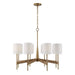 Lautoka Eight Light Chandelier Warm Brass With Rattan Wrap-Mid. Chandeliers-Uttermost-Lighting Design Store