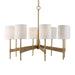 Lautoka Eight Light Chandelier Warm Brass With Rattan Wrap-Mid. Chandeliers-Uttermost-Lighting Design Store