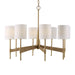 Lautoka Eight Light Chandelier Warm Brass With Rattan Wrap-Mid. Chandeliers-Uttermost-Lighting Design Store