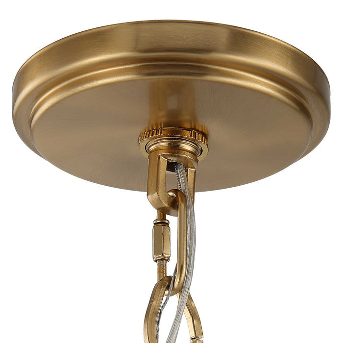 Lautoka Eight Light Chandelier Warm Brass With Rattan Wrap-Mid. Chandeliers-Uttermost-Lighting Design Store