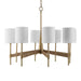 Lautoka Eight Light Chandelier Warm Brass With Rattan Wrap-Mid. Chandeliers-Uttermost-Lighting Design Store
