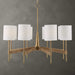 Lautoka Eight Light Chandelier Warm Brass With Rattan Wrap-Mid. Chandeliers-Uttermost-Lighting Design Store