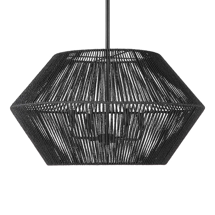 Suva Four Light Pendant Matte Black-Mid. Chandeliers-Uttermost-Lighting Design Store