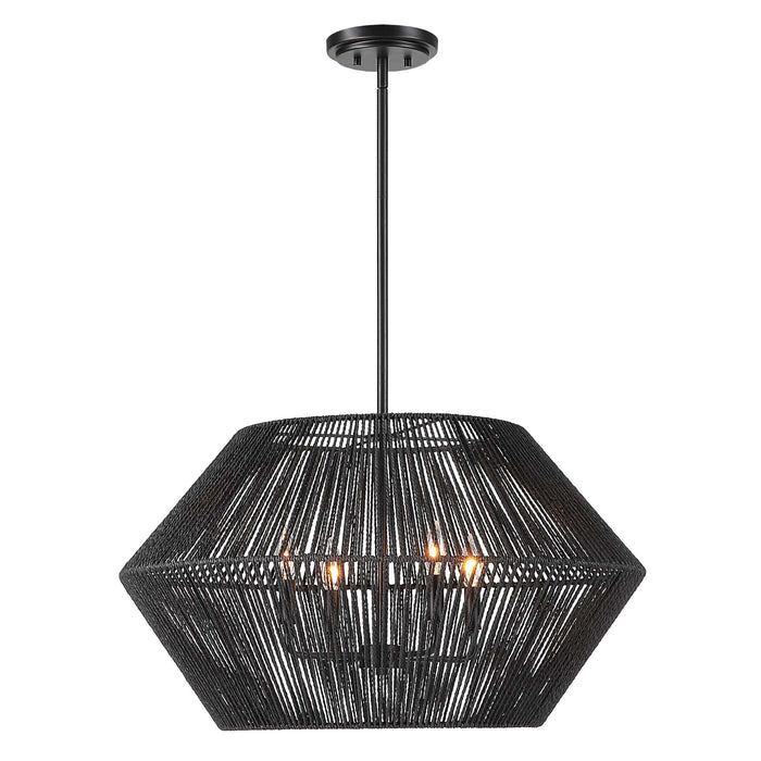 Suva Four Light Pendant Matte Black-Mid. Chandeliers-Uttermost-Lighting Design Store