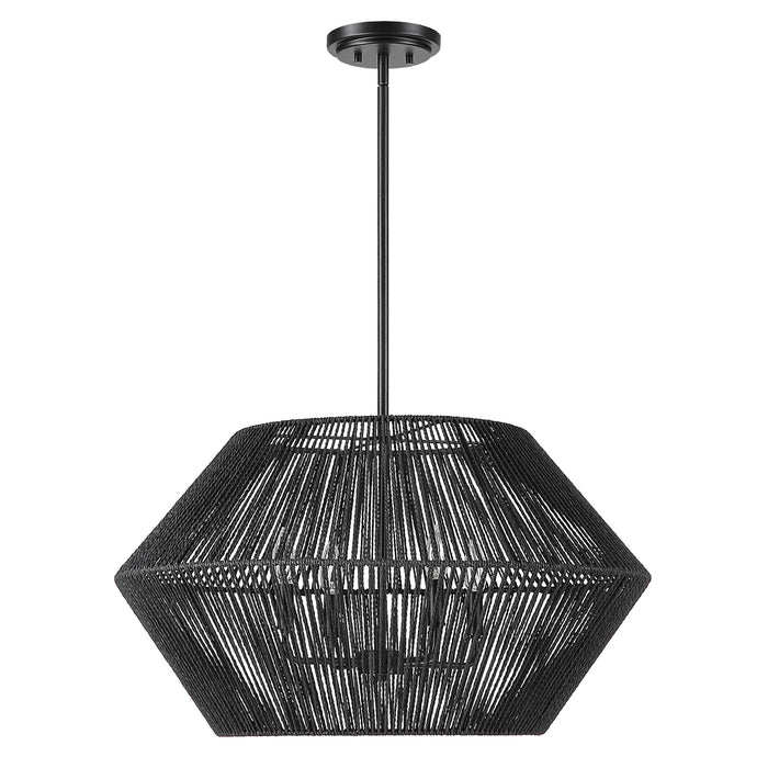 Suva Four Light Pendant Matte Black-Mid. Chandeliers-Uttermost-Lighting Design Store