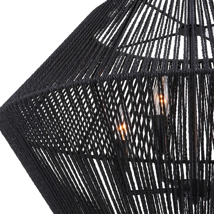 Suva Four Light Pendant Matte Black-Mid. Chandeliers-Uttermost-Lighting Design Store