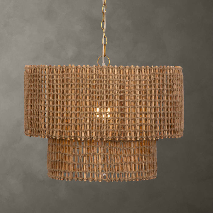 Biswas One Light Pendant Antique Brass-Mid. Chandeliers-Uttermost-Lighting Design Store