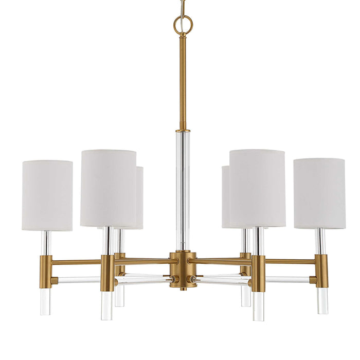 Welkin Six Light Chandelier Warm Brass-Mid. Chandeliers-Uttermost-Lighting Design Store