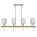 Awyr Eight Light Linear Chandelier Warm Brass-Linear/Island-Uttermost-Lighting Design Store