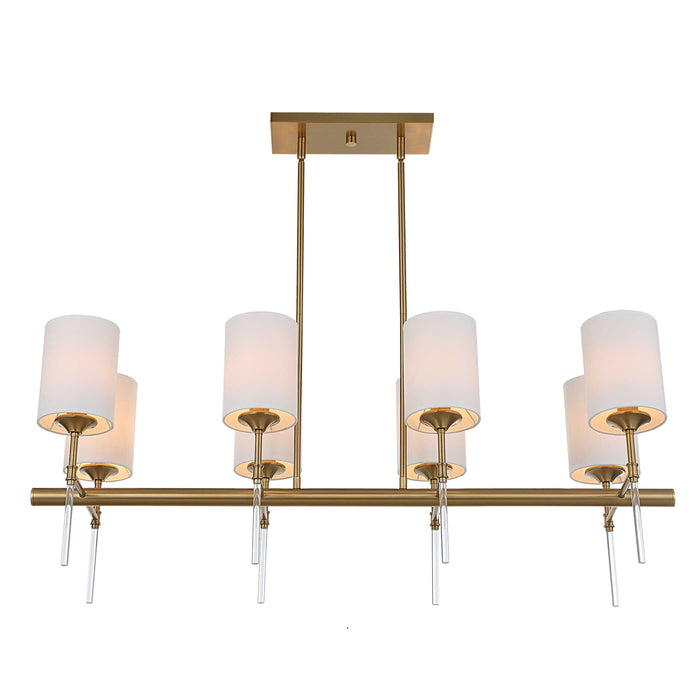 Awyr Eight Light Linear Chandelier Warm Brass-Linear/Island-Uttermost-Lighting Design Store