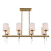 Awyr Eight Light Linear Chandelier Warm Brass-Linear/Island-Uttermost-Lighting Design Store