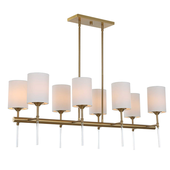 Awyr Eight Light Linear Chandelier Warm Brass-Linear/Island-Uttermost-Lighting Design Store