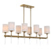 Awyr Eight Light Linear Chandelier Warm Brass-Linear/Island-Uttermost-Lighting Design Store