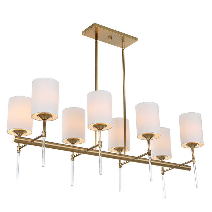 Awyr Eight Light Linear Chandelier Warm Brass-Linear/Island-Uttermost-Lighting Design Store